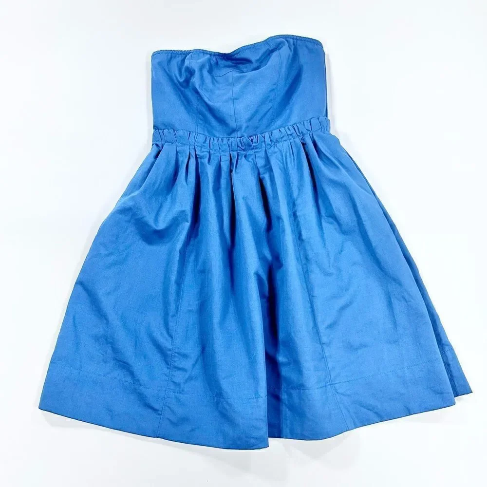 Marc by Marc Jacobs Kline pleased periwinkle blue strapless full skirt dress 10